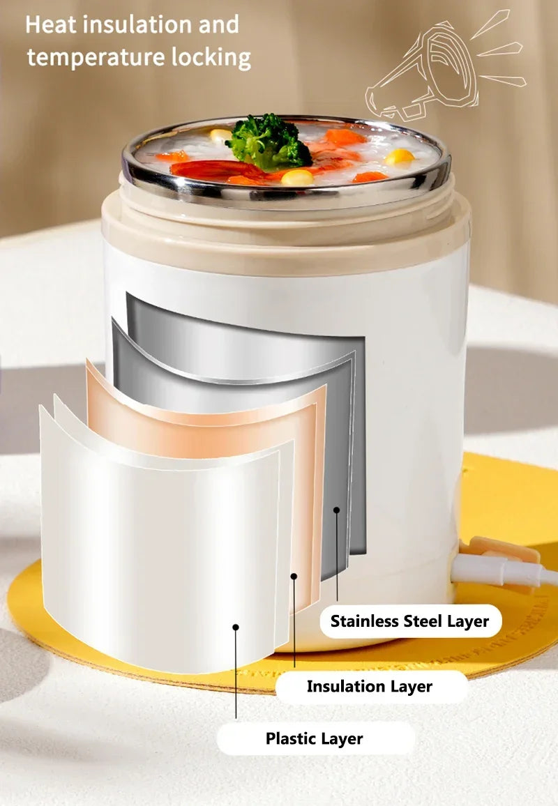 YourBrand Portable Electric Heating Lunch Box – Convenient On-the-Go Meal Warmer