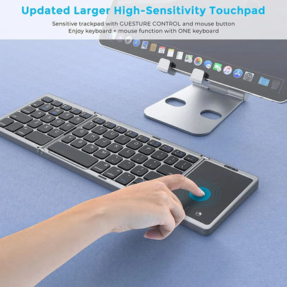 TechFlex Dual Bluetooth 5.1 Keyboard – Compact 3-Folding Design