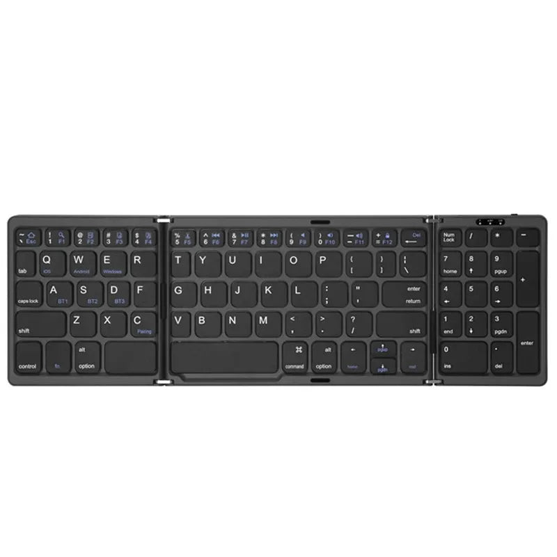 TechFlex Dual Bluetooth 5.1 Keyboard – Compact 3-Folding Design