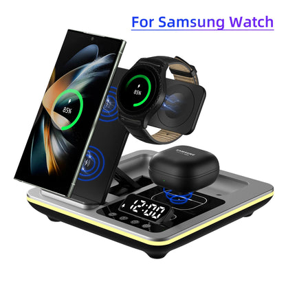 YourBrand 5 in 1 Magnetic Wireless Fast Charger Dock Station – Rapid Charging with Warm Light Indicator